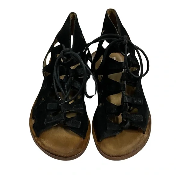 Miz Mooz Fond Gladiator Black Leather Lace Up Sandal, New in Box, EU Size 38